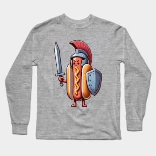 Glizzy Gladiator | Hot Dog Warrior Funny Food Long Sleeve T-Shirt